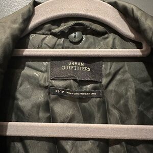 Urban Outfitters Olive Cropped Bomber Puffer Jacket